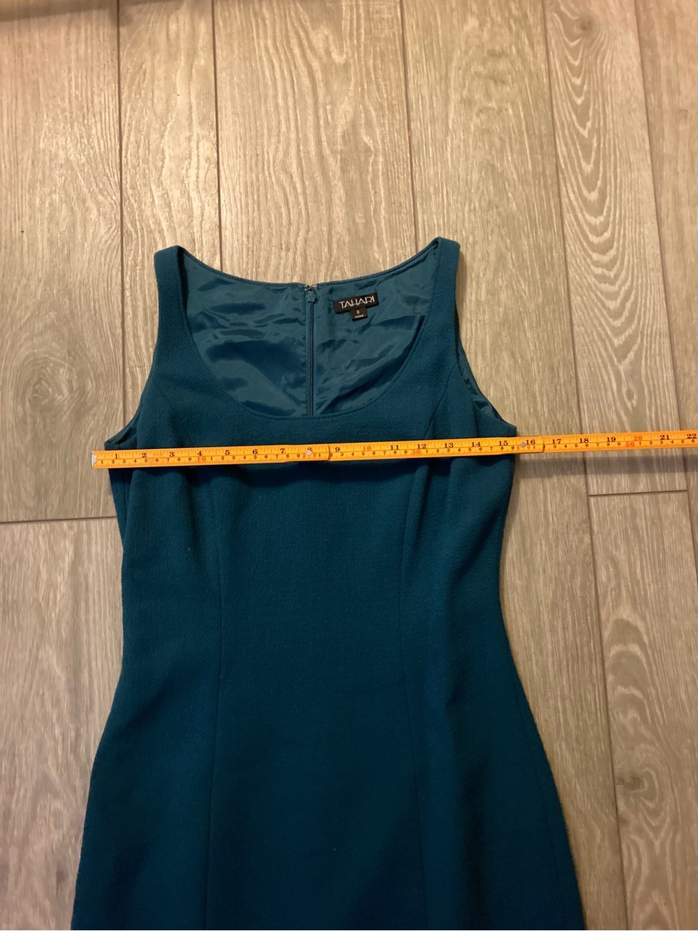 Tahari Teal Wool Dress Suit with Cropped Jacket NWT - Picture 9 of 16